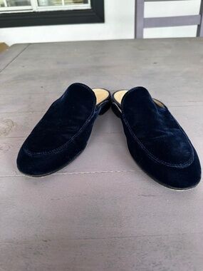Gianvito Rossi Midnight Blue Velvet Mules Size 38